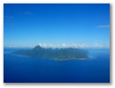 Beim Abflug von Papeete haben wir einen traumhaften Ausblick auf Moorea.