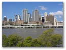 Brisbane von der Southbank aus. Heute ist Australia Day.
