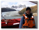 Abschiedsfoto mit Gletscher im Hintergrund.