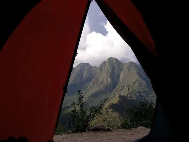 Blick aus dem Zelt.