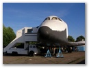 Russlands Traum vom Space-Shuttle: der Buran. Hat nicht geklappt, so steht er jetzt im Gorki-Park.