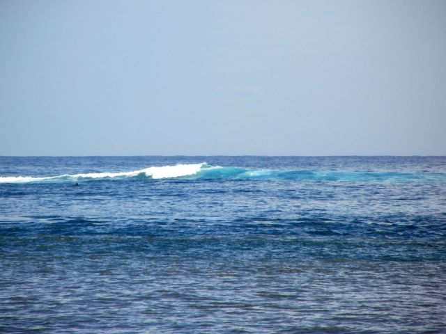 Ausserdem gabs einen Surfspot zu sehen. Links vor der Welle paddelt gerade jemand raus.