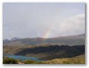 Ein Regenbogen am Horizont.